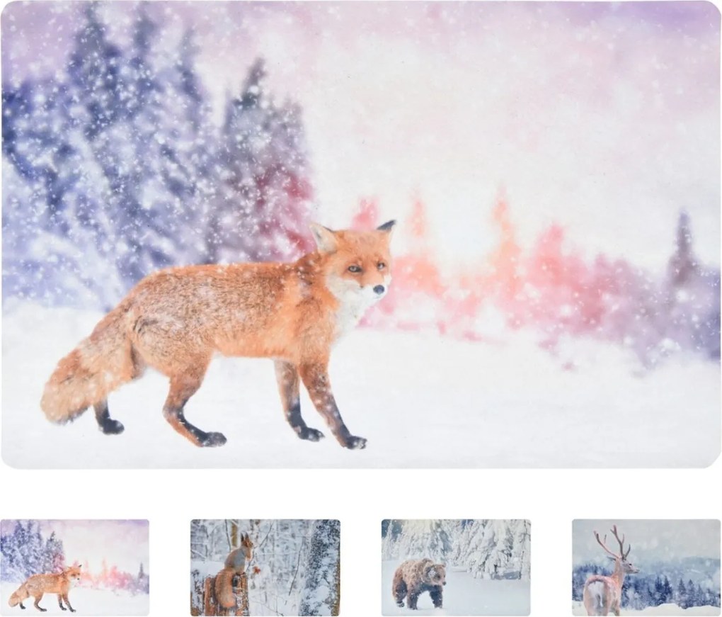 Karácsonyi lábtörlő WILD IN WHITE 38x58 cm - több változatban Változat: Mókus