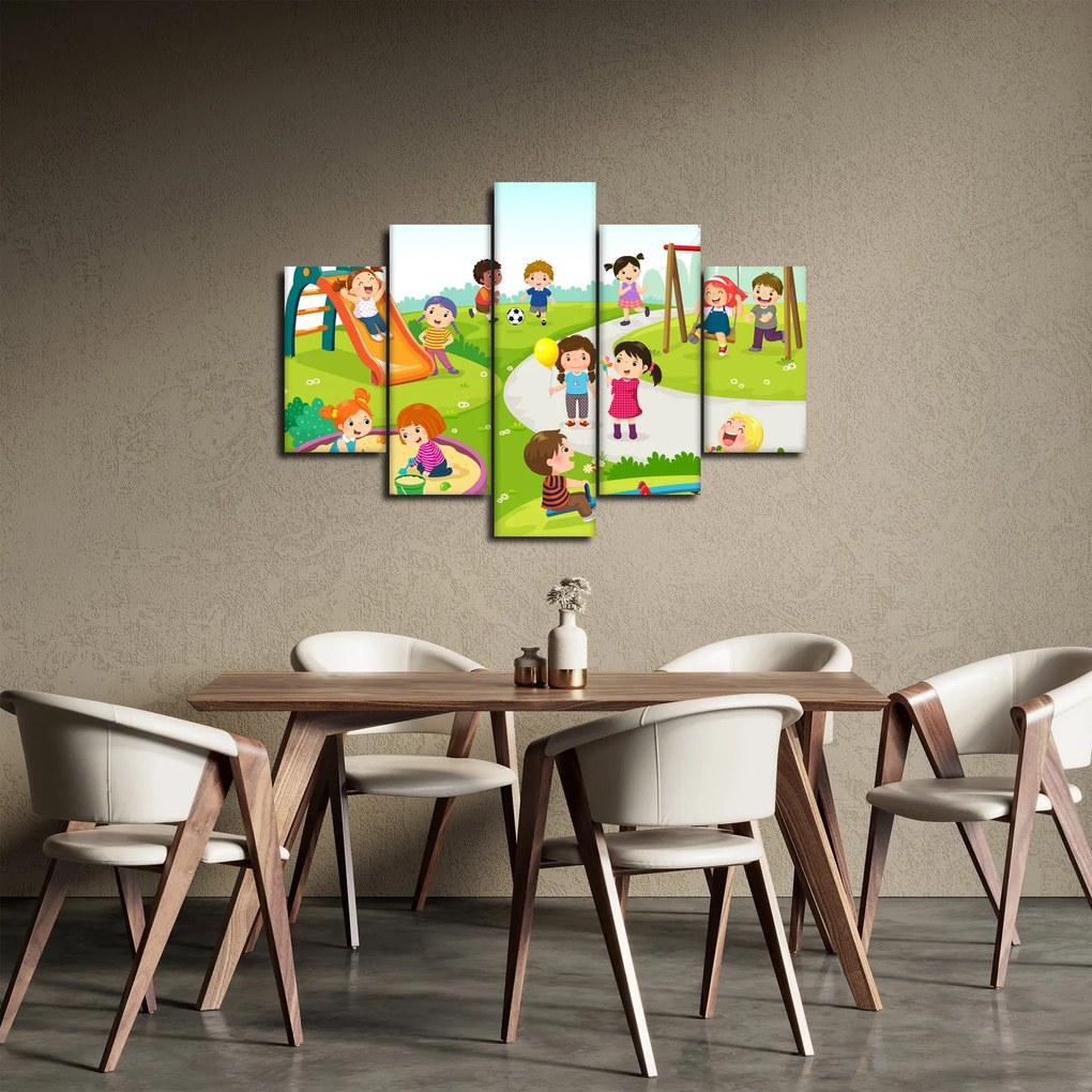 Kép a gyermekek szórakozásáról a homokozóban (150x105 cm)
