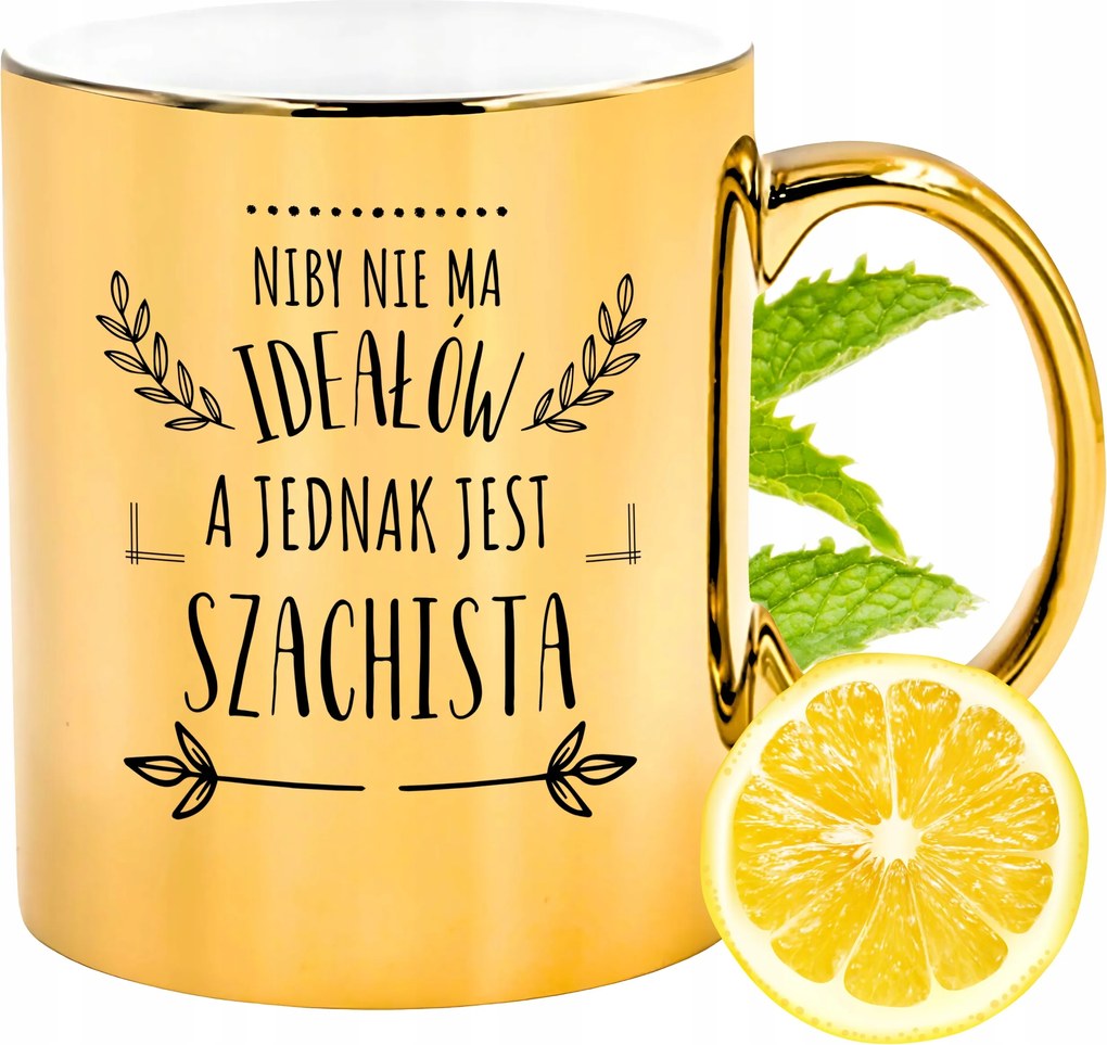 Prémium Arany Csillogó Bögre Sakkozónak Ajándék Nyomtatott Fotóval