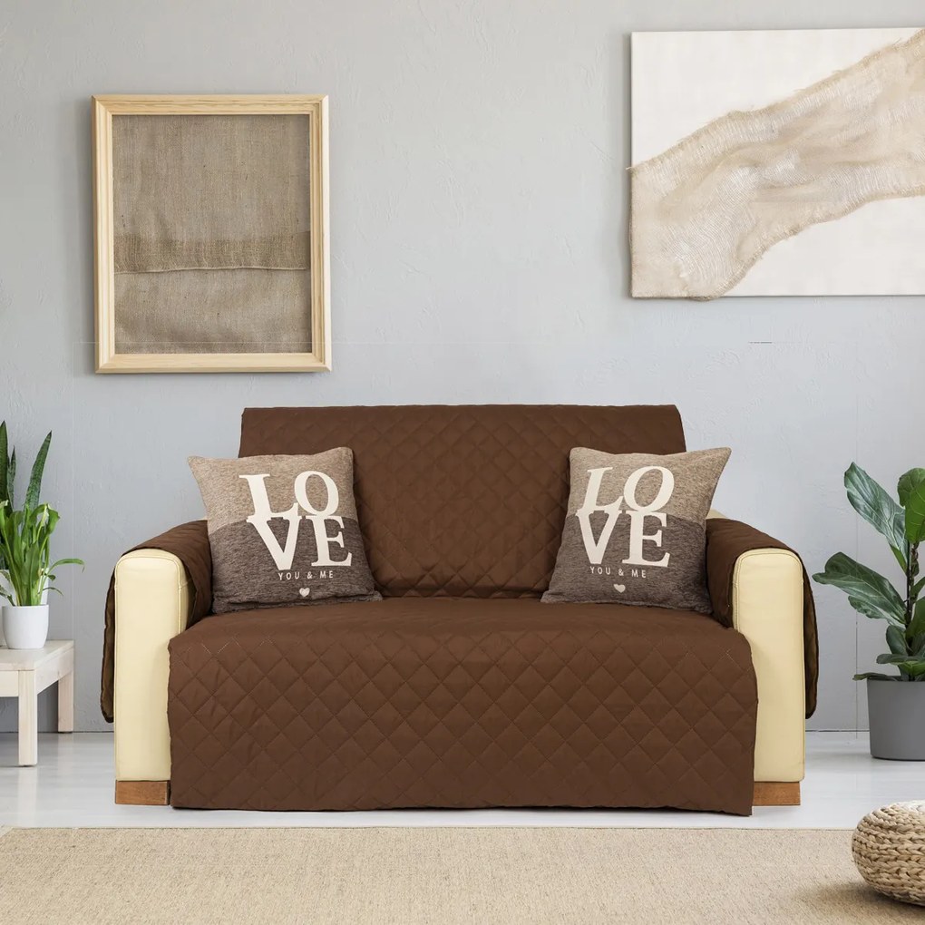 4Home Doubleface fotelhuzat, barna/bézs, 60 x 220 cm