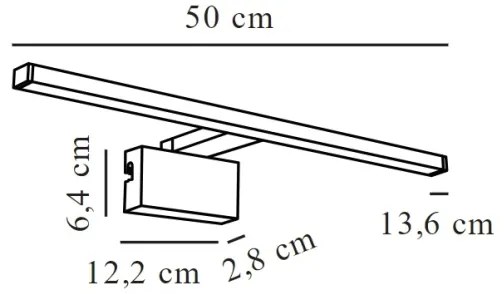 Nordlux MARLEE LED fürdőszobai tükörvilágítás, 8,9W, 230V, IP44, 50 cm, króm