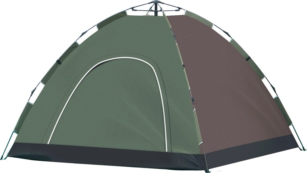 Outsunny 4-Személyes Pop-Up Kempingtáborozó Sátor, Strand Sátor Hordtáskával, Lámpakapcsolókkal és Tároló Zsebekkel, UV Védelem, 210x210x135 cm | Aoso