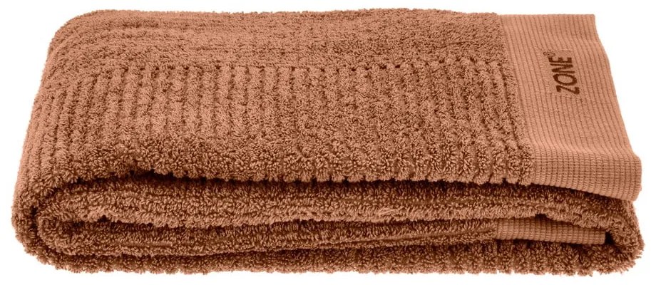 Narancssárgás barna pamut fürdőlepedő 70x140 cm Terracotta – Zone