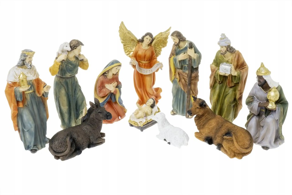 Betlehem Karácsonyi Betlehem Figurák Kézzel Festett Szett 16,5 cm