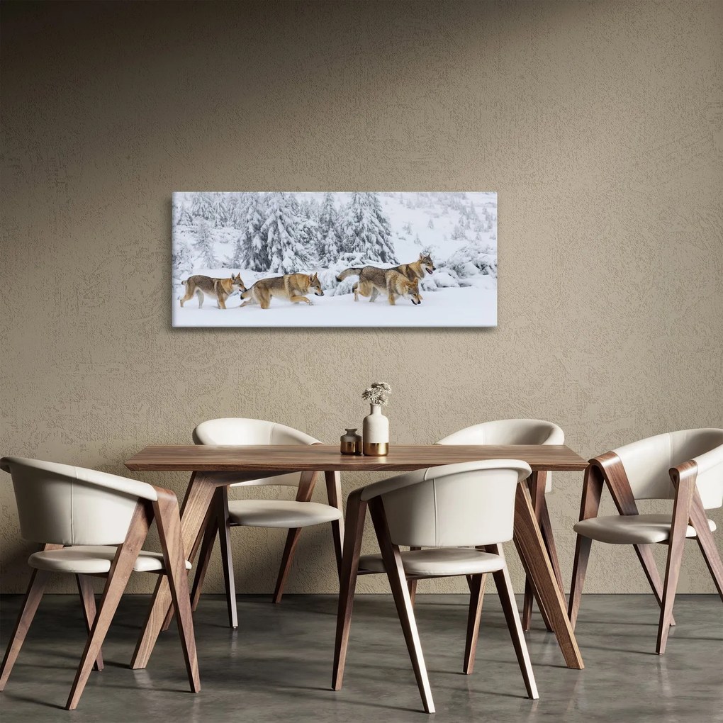 Kép - Farkasok a hegyekben (120x50 cm)