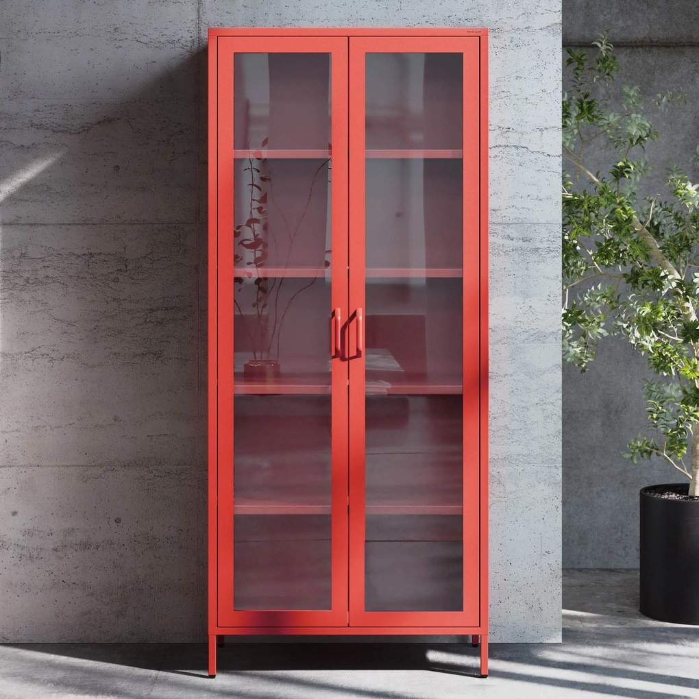 ANGELO vitrin, 800 x 1850 x 450 mm, Modern: piros