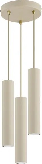 Brilagi - Kábelen függesztett csillár TUBE 3xGU10/15W/230V bézs/arany