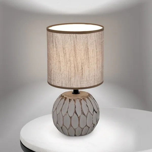 Orion LA 4-1224/1 - Asztali lámpa PINIA 1xE14/25W/230V kerámia bézs/szürke