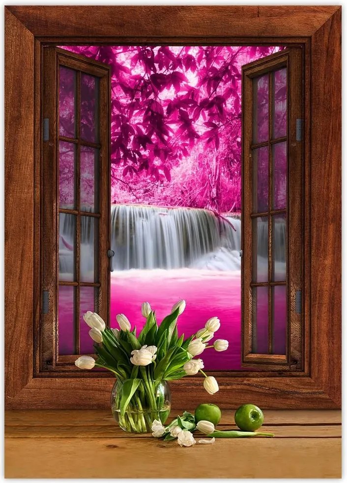 Poszterek 50x70 Rózsaszín vízesés