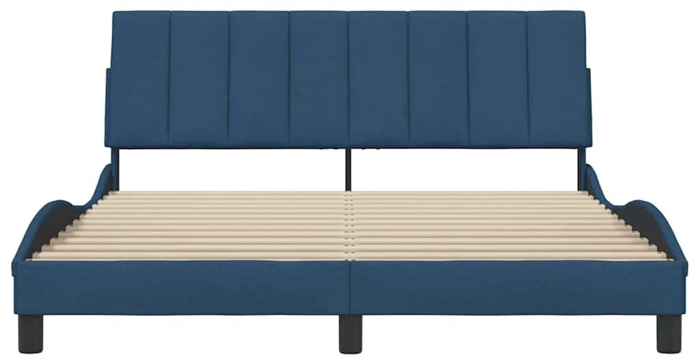 kék szövet ágykeret matrac nélkül Hanko 160 x 200 cm