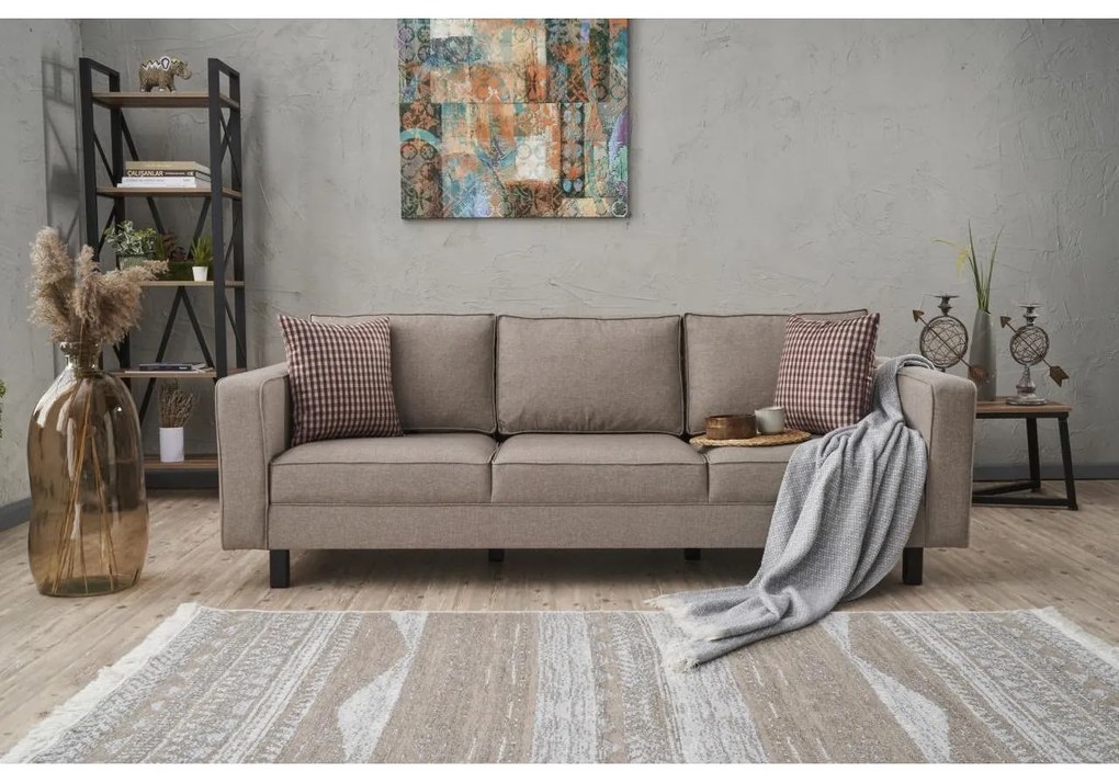3 személyes kanapé Kale Linen - Krém