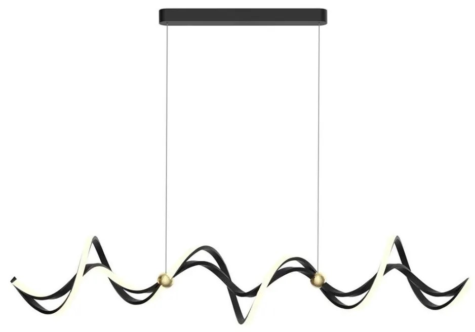 LED Csillár zsinóron COLIA LED/55W/230V fekete/arany