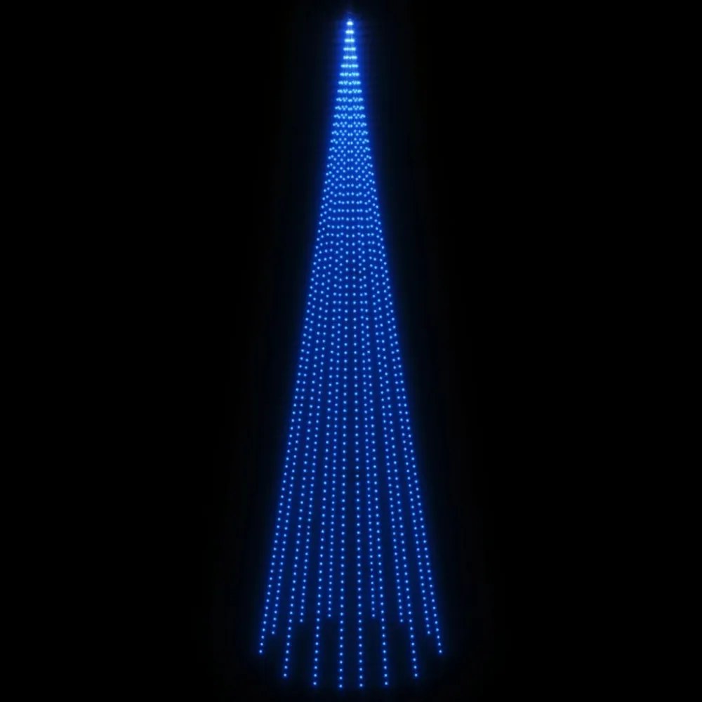 karácsonyfa zászlórúdon 1134 kék LED-del 800 cm