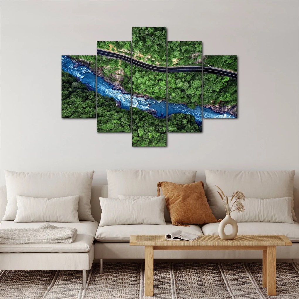Kép - folyó a hegyek között, Kaukázus, Oroszország (150x105 cm)