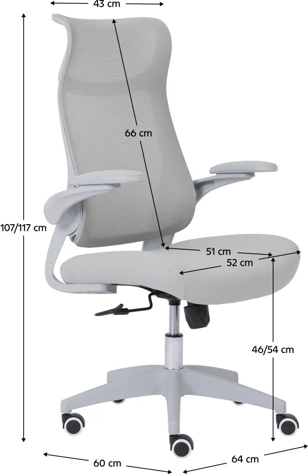 Irodai szék, szürke, SETON