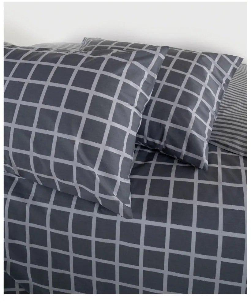 Szürke kétszemélyes-hosszabbított renforcé pamut ágyneműhuzat 240x220 cm Linear Calm Geometric – Mila Home Luxury