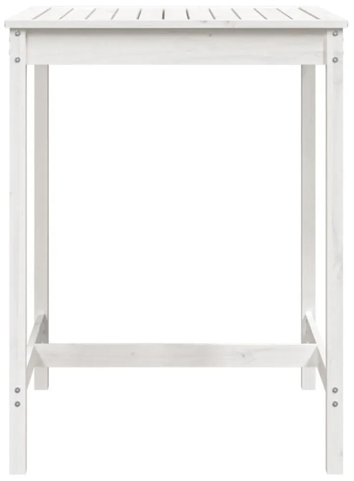 fehér tömör fenyőfa kerti asztal 82,5x82,5x110 cm