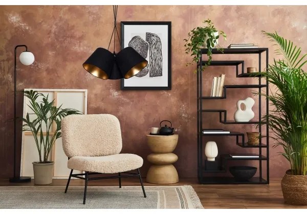 Csillár zsinóron ZOMA 3xE27/60W/260V fekete/réz