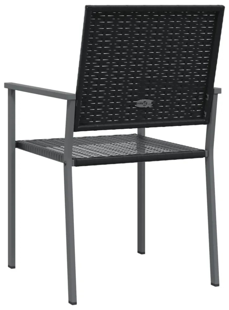 2 db fekete polyrattan kerti szék 54 x 62,5 x 89 cm