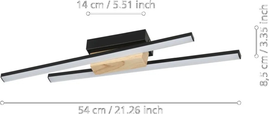 Eglo PANAGRIA 900491 Fali lámpa 2x6,3W/LED 3000K 1510LM IP20