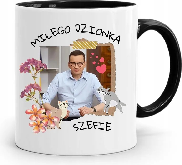 Bögre Fekete Politikusok Miniszterelnök Mateusz Morawiecki