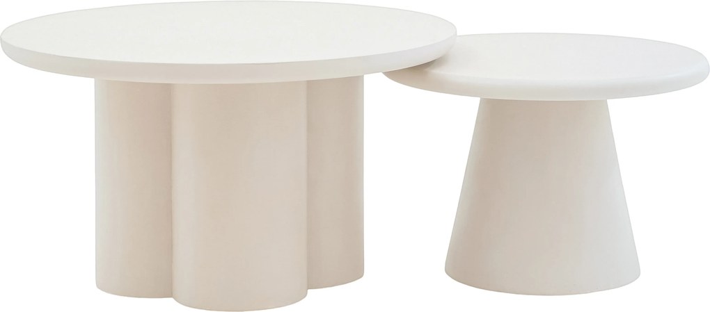 Clav dohányzóasztal 60 cm és Cylindus dohányzóasztal 80 cm - bézs