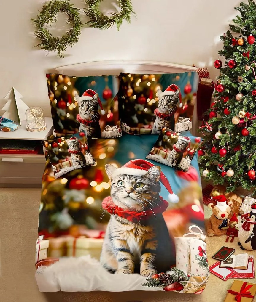 3D Pamut ágyneműhuzat HOLLY PAWS színes + párnahuzat 40x50 cm ingyenesen Ágyneműhuzat mérete: 70 x 90 cm | 140 x 200 cm