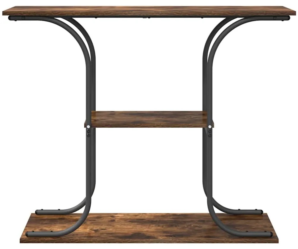 Konzolasztal polcokkal Füstölt tölgy 101 x 35 x 80.5 cm Faanyag