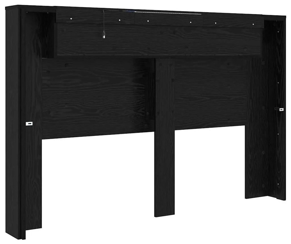 Fejtámla polcokkal Fekete tölgy 160 x 17 x 104,5 cm Faanyag