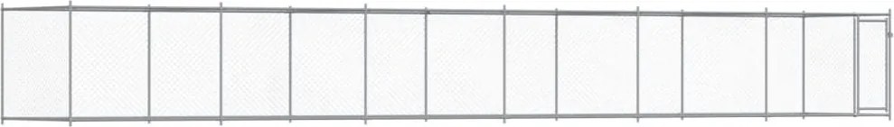 vidaXL szürke horganyzott acél kutyaketrec ajtóval 12 x 2 x 1,5 m