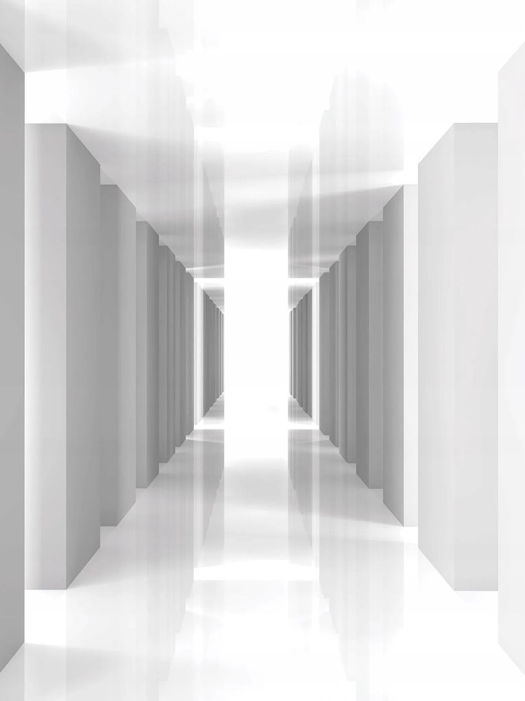 Fotótapéta Folyosó fény Perspektíva Minimalizmus fehér 206x275 +ragasztó