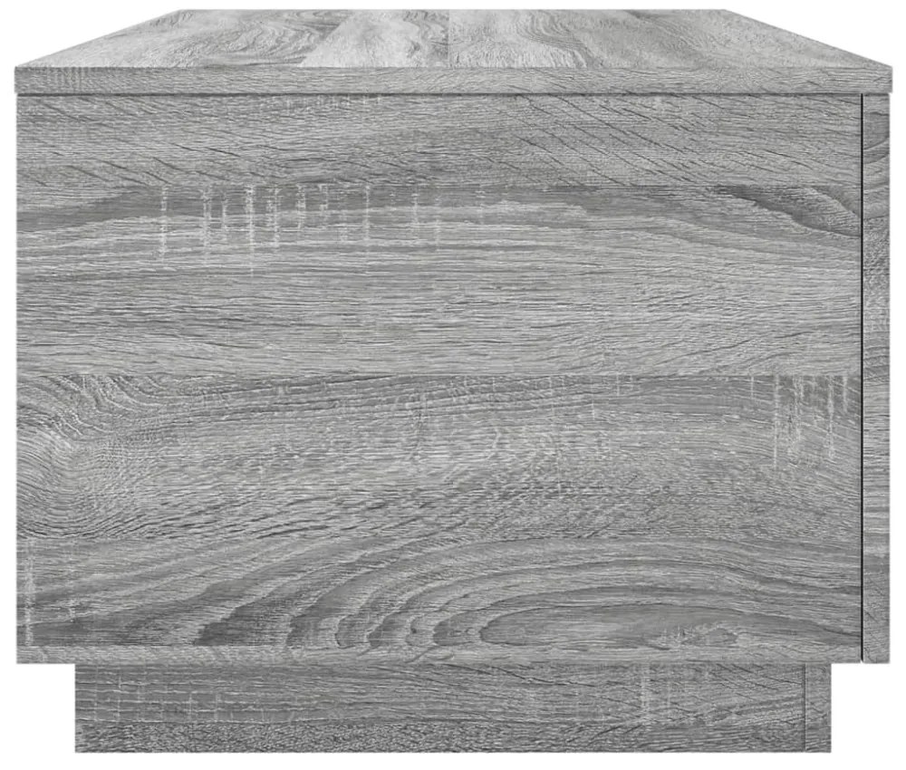 szürke sonoma színű dohányzóasztal LED-lámpákkal 90x50x40 cm