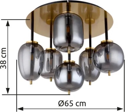 GLOBO 15345-6DMM BLACKY I Glamour Mennyezeti Lámpa IP20