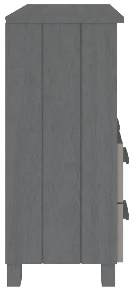 HAMAR sötétszürke tömör fenyőfa tálalószekrény 85 x 35 x 80 cm