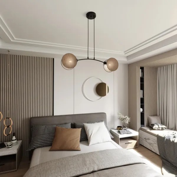 Csillár zsinóron MOTIF 2xE27/15W/230V bézs