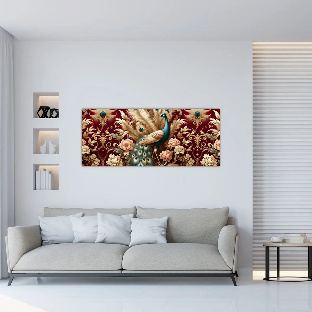 Kép – Elegáns páva (120x50 cm)