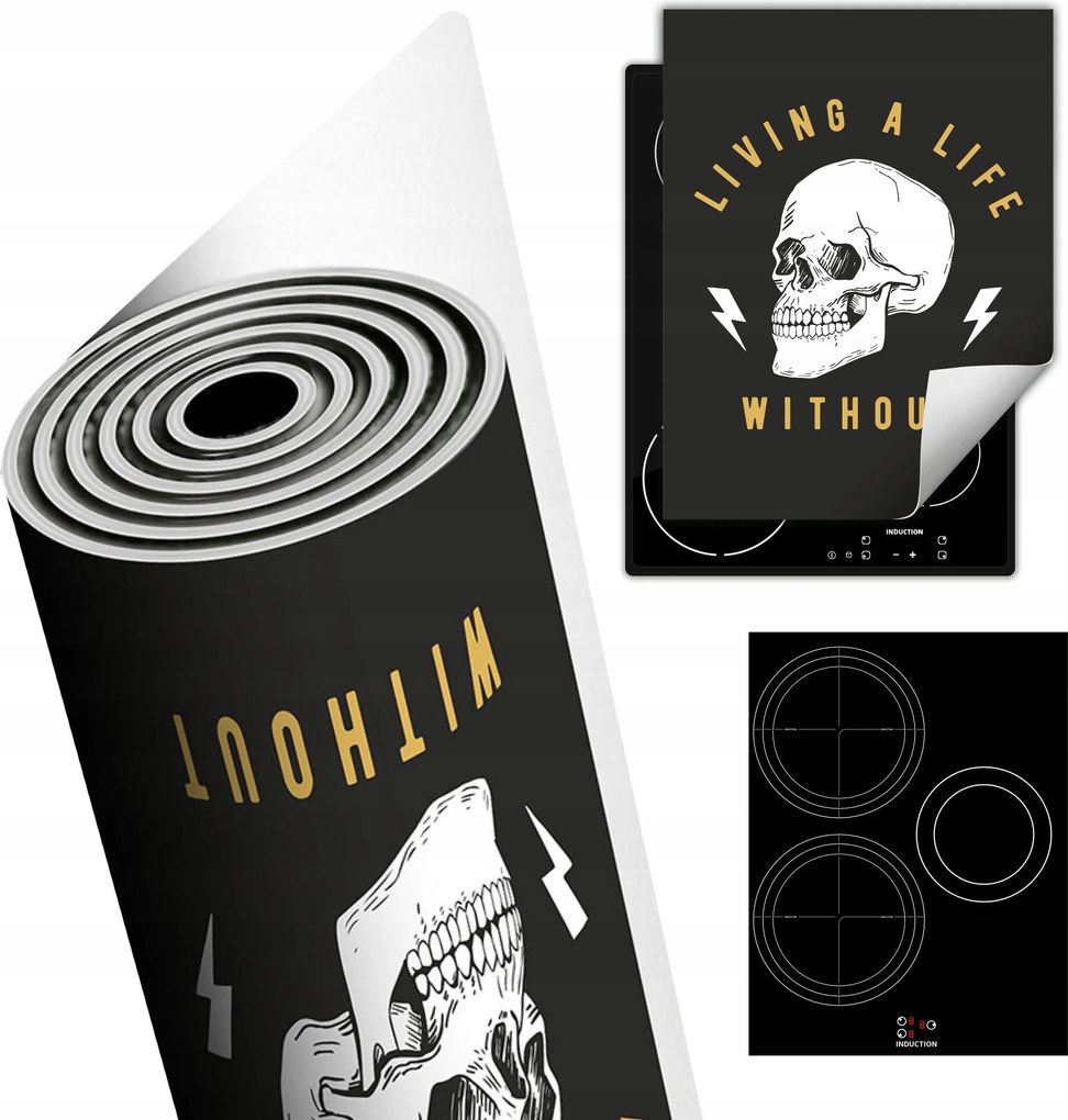 Tűzhelyvédő Szőnyeg Asztali Dekoráció 40x52 sötét koponya