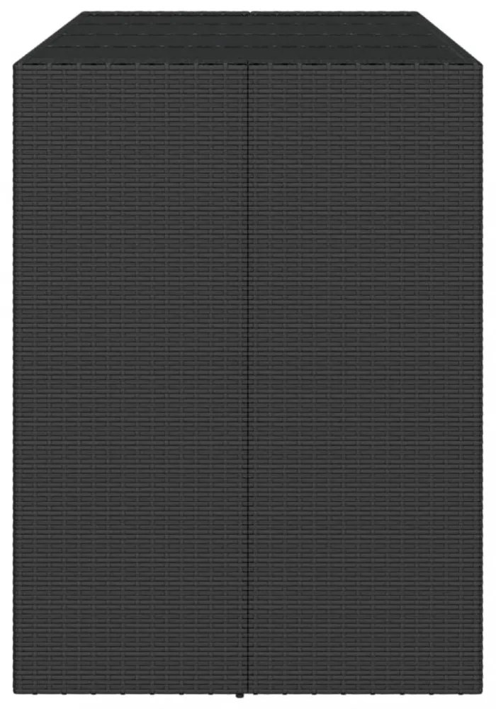 fekete polyrattan üveglapos bárasztal 145 x 80 x 110 cm