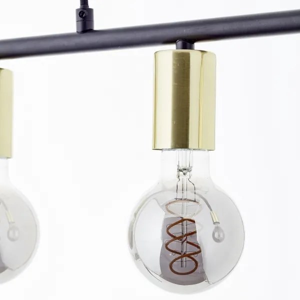 Brilliant - KERRY kábeles csillár 5xE27/40W/230V fekete/sárgaréz