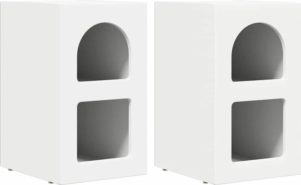 vidaXL Éjjeli asztal 2 pcs Fehér 29,5 x 33,5 x 50 cm Faanyag