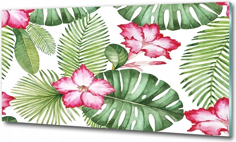 Fotó üvegkép Trópusi levelek 125x50