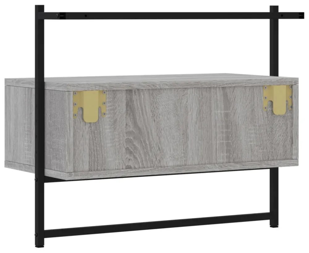szürke sonoma szerelt fa fali TV szekrény 60,5 x 30 x 51 cm