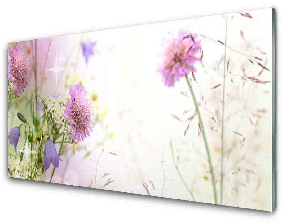 Konyhai üveg fali panel Virág növény természet 100x50 cm