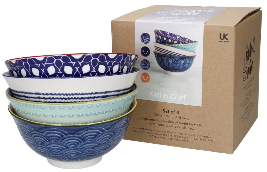 4 db-os kerámia tál készlet, ø 16,5 cm - Kitchen Craft