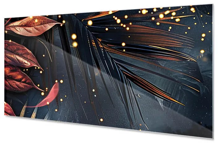 Wallplex konyhahátfal Bronz Levelek (Méret: 60x300)