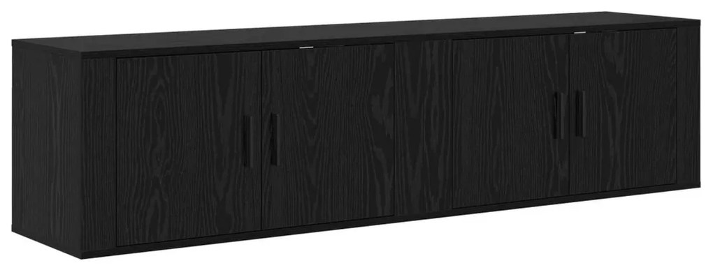 vidaXL Fali TV szekrény szett 2 pcs Fekete tölgy 80 x 34,5 x 40 cm