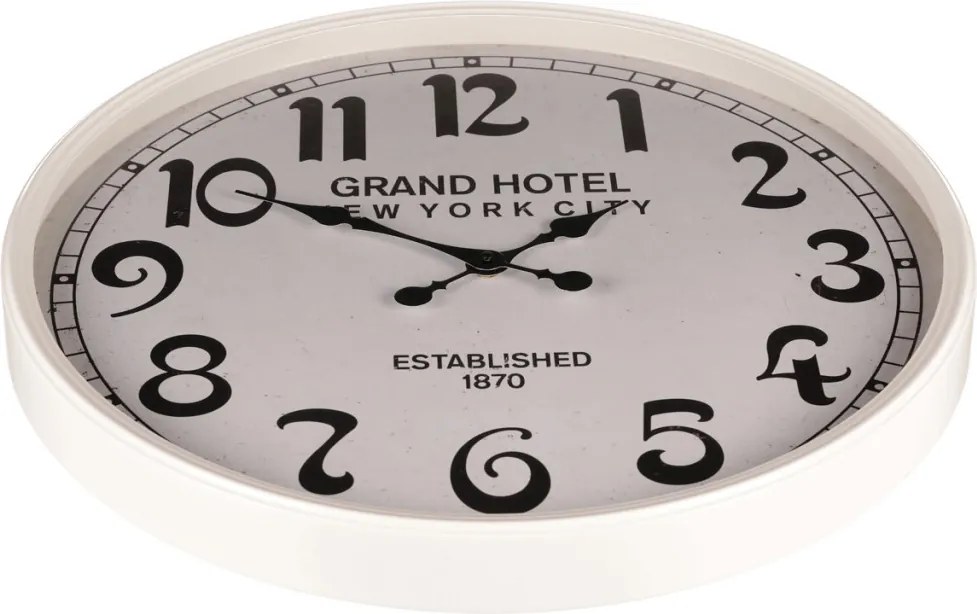 Falióra 60 cm átmérő patinás fém fehér Grand Hotel mintával