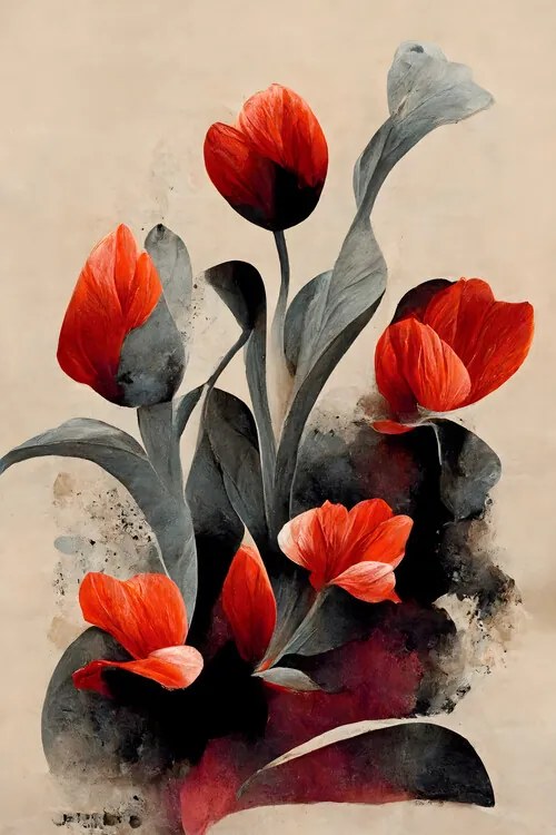 Illusztráció Red Tulips, Treechild