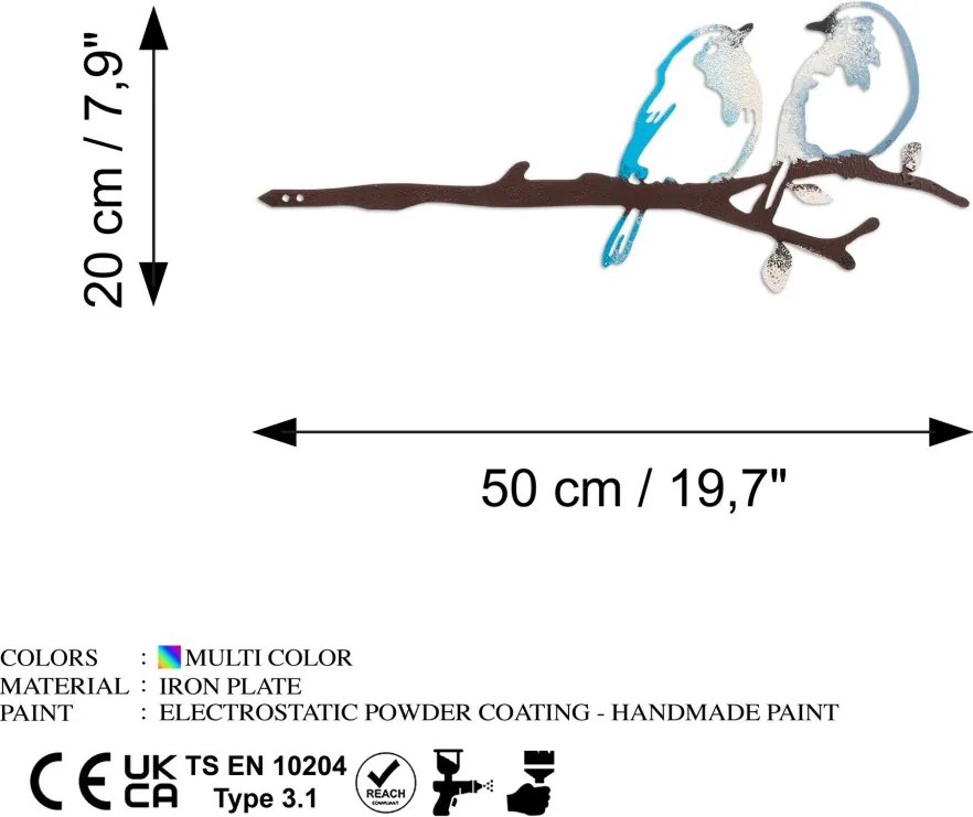 Bird fém kerti dísztárgy, 20×50 cm – TR565TNL1395