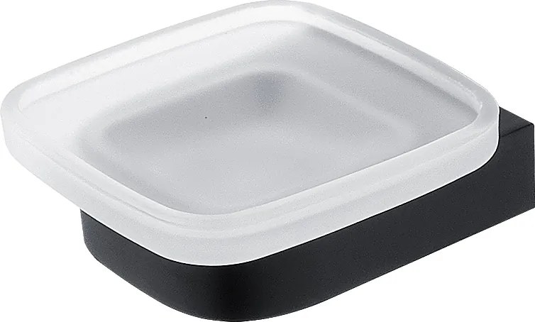 Nimco Nikau Fekete fali szappantartó, matt üveg és fekete fém Nkc 30059C-90_